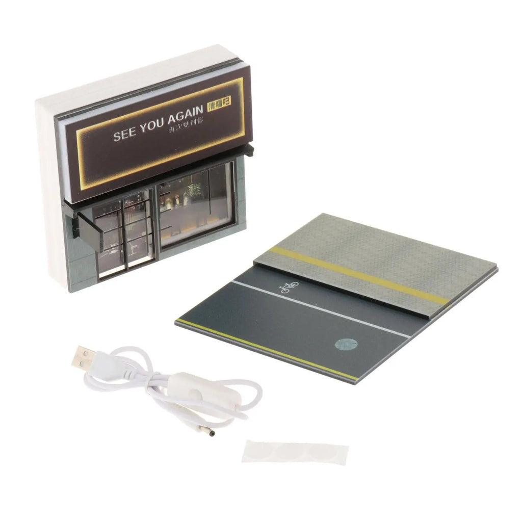 City Street Diorama LED Parking Lot & Building Display Model