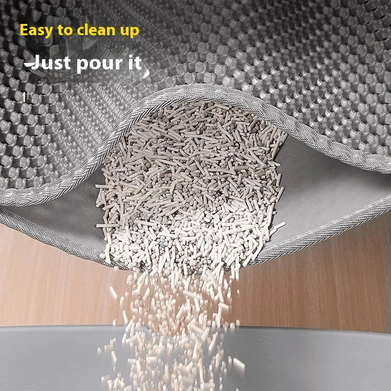 Extra Large Cat Litter Mat Heavy Duty Waterproof 2 Layer Non Slip Washable Pet Floor Protector Litter Box Sand Stopper - Zecs shopping