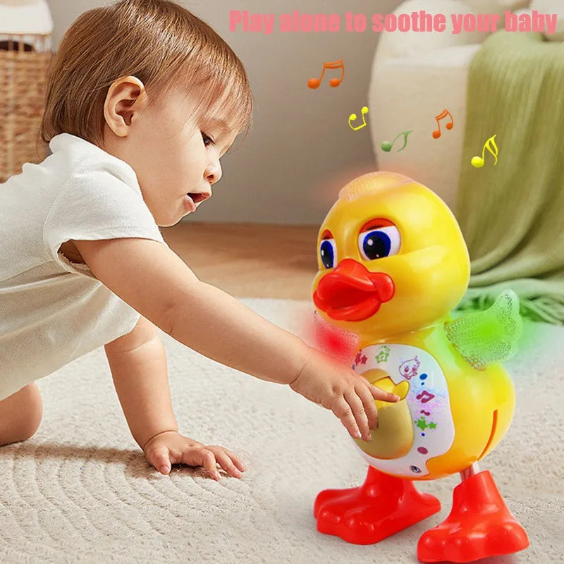 Electric Dancing Duck Interactive Musical Toy with Flashing Lights for Kids