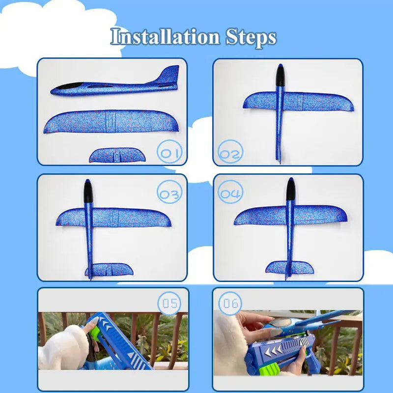 Kids Cm Foam Plane Launcher Outdoor Toy For Boys Sport Catapult Game Children Girl Birthday Xmas Gifts