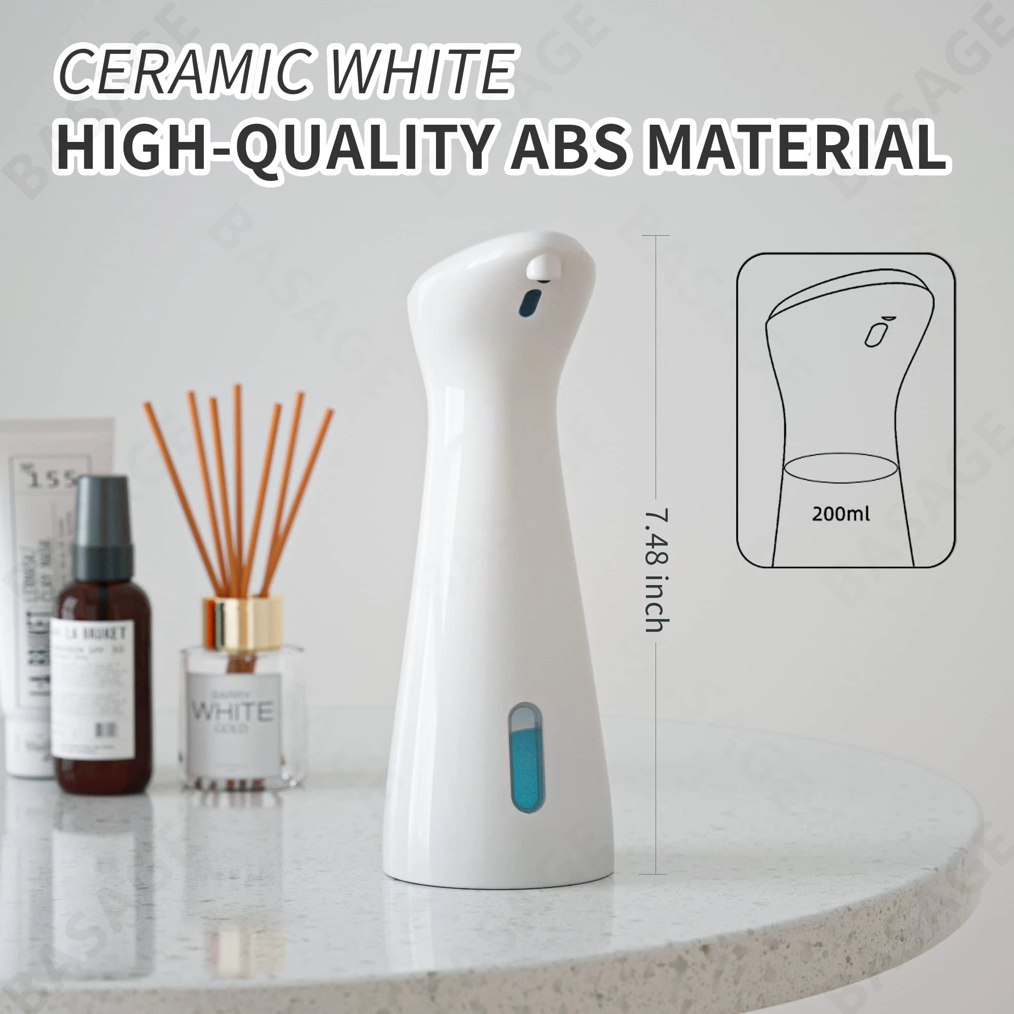 Automatic Sensor Soap Dispenser White High Quality Abs Waterproof Hand Soap Sensor Bathroom Smart Wash Handpieceno battery