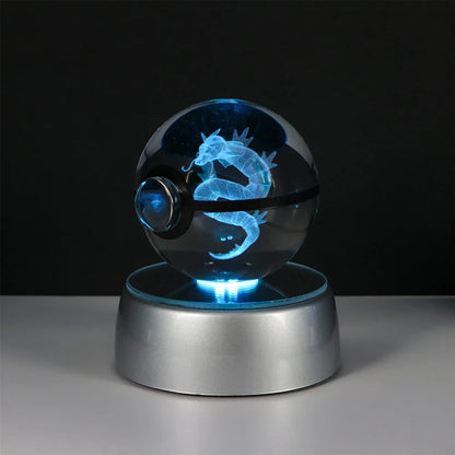 Pokemon 3D Crystal Ball LED Night Light – Pikachu, Gengar, Eevee & Mewtwo Collectible Lamp