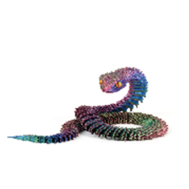 3D Printed Snake Decoration Colorful Model 3D Printed Animals Creative Toy Desk Accessories Room Decor Table Ornament 3 Sizes - Zecs shopping
