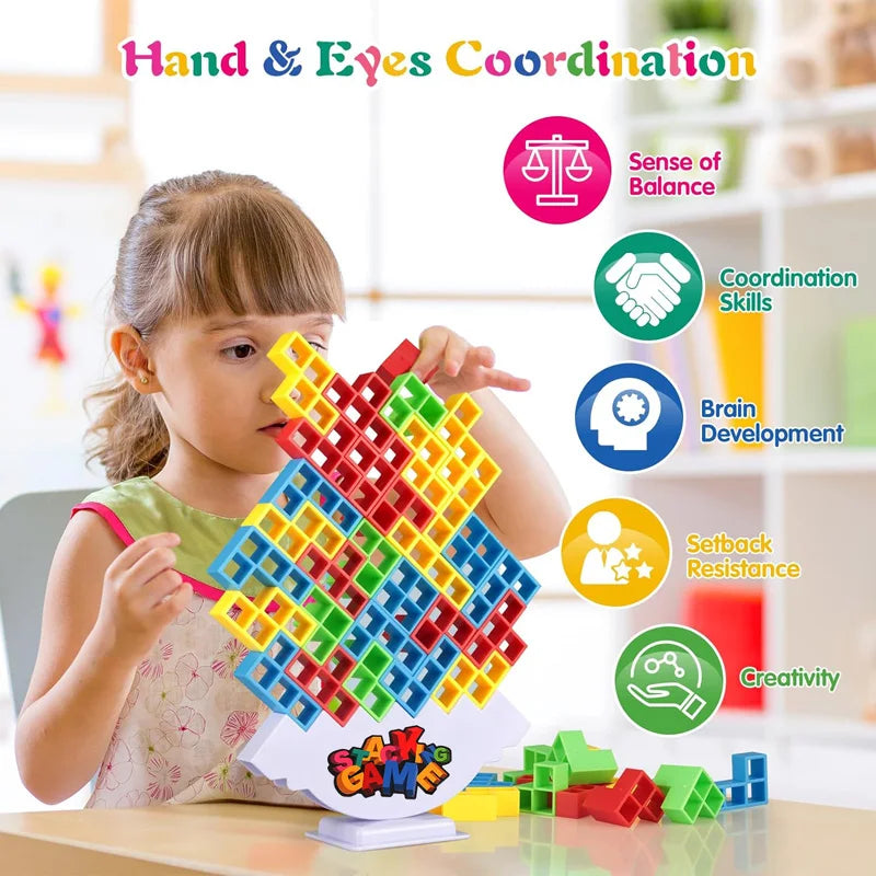 Balance Stacking Board Games Buliding Blocks Adults Kids Tower Block Bricks Toys For Boys Girls Puzzle Toy Family Parties Games Fun Gift for Kids & Family
