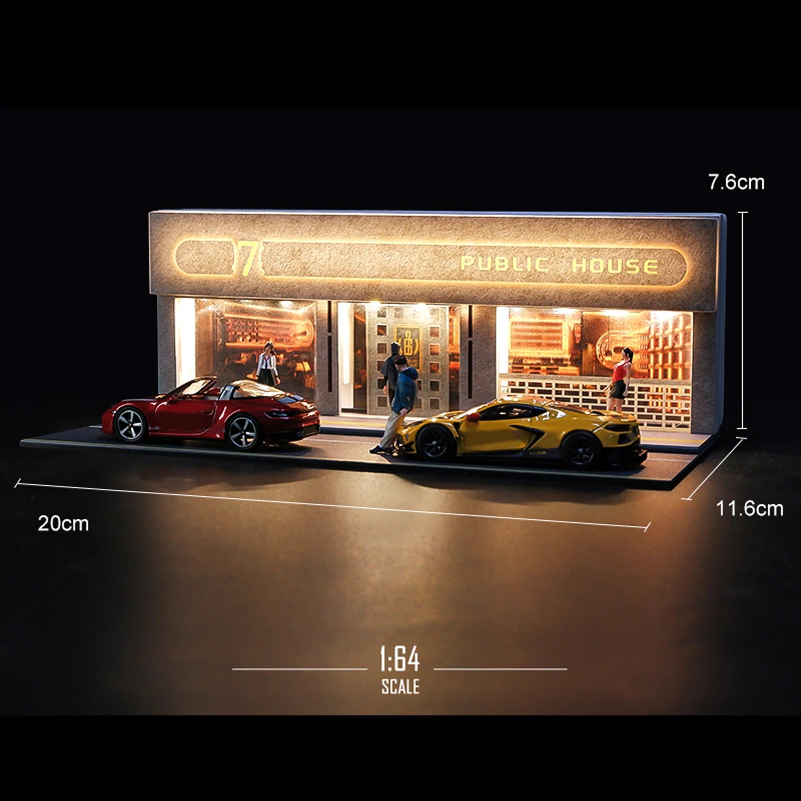 City Street Diorama LED Parking Lot & Building Display Model