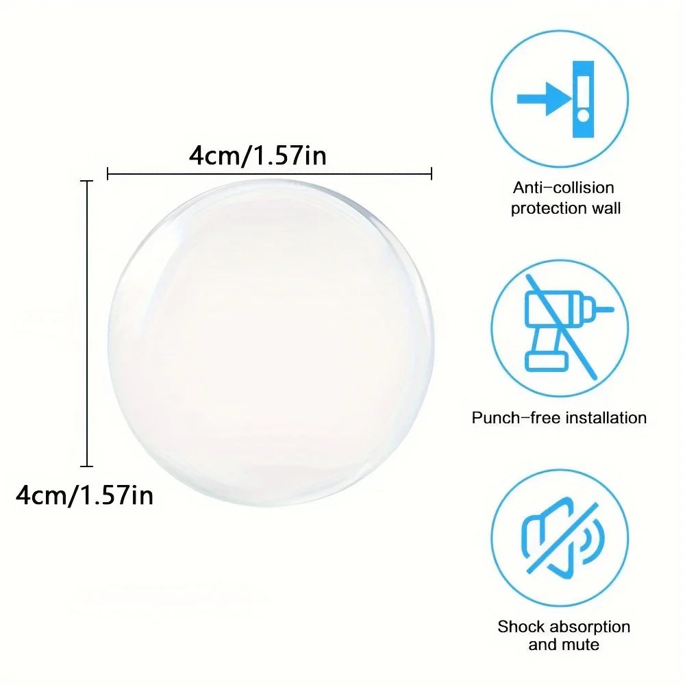 pcs Door Handle Bumper Pad Self Adhesive Transparent Silicone Wall Protector Anti Bump Washable Reusable Round Door Stopper