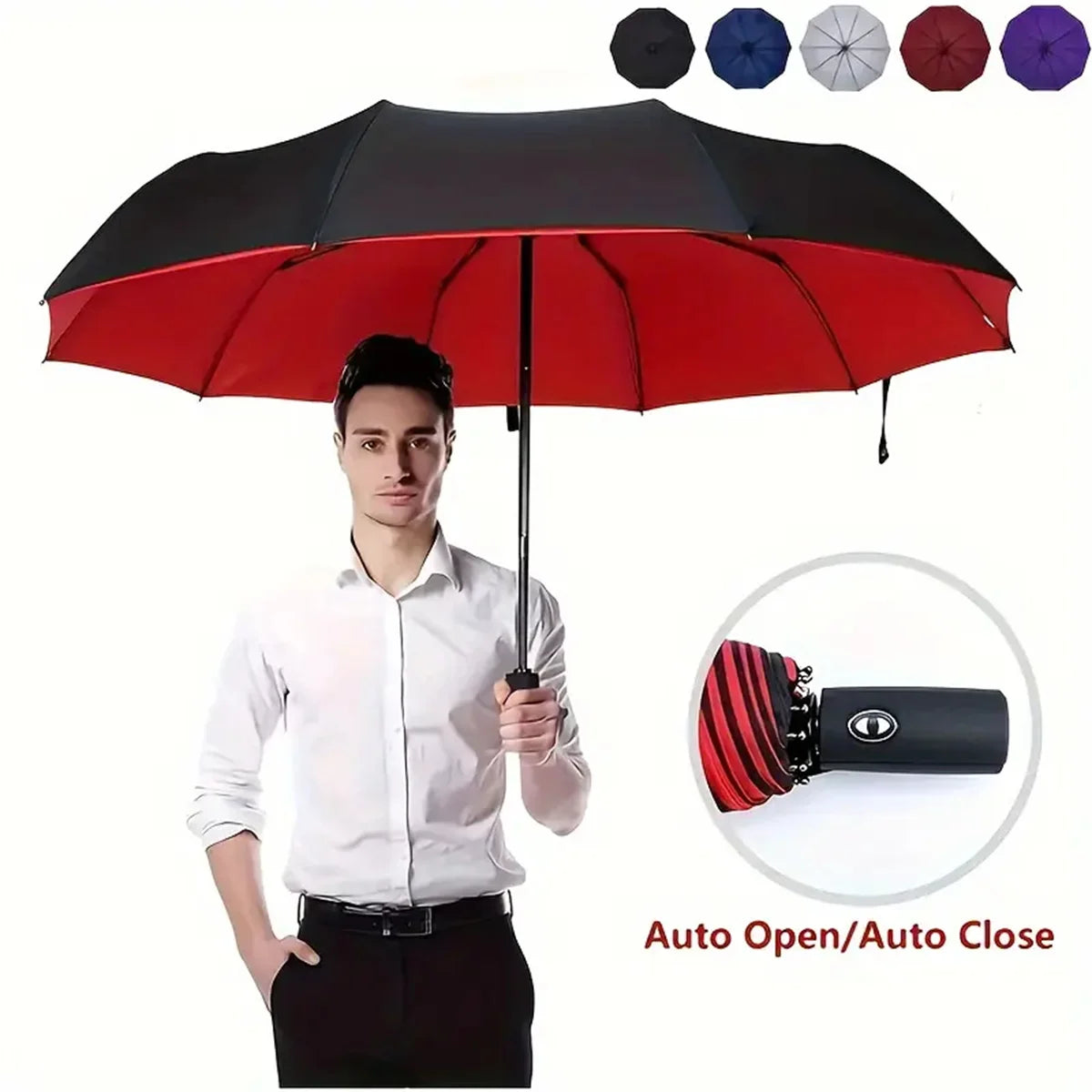 Piece Automatic Folding Umbrella Large Double-Layer Portable Umbrella and Parasol Essential Travel Supplies for Outdoor Use Perfect Valentines Day Gift