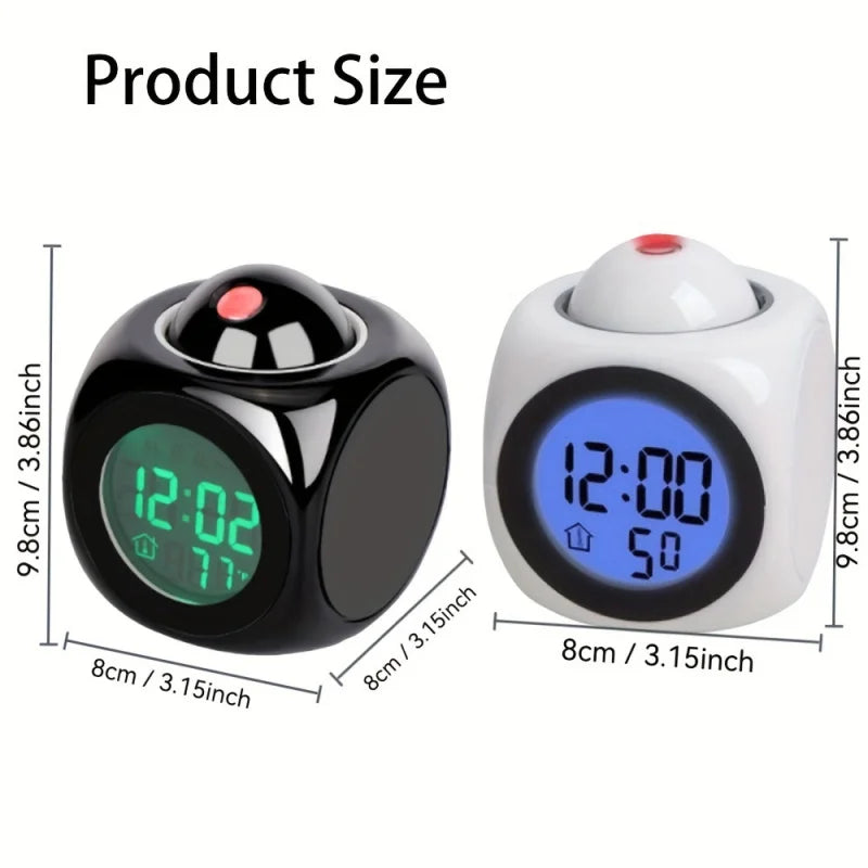 Portable LCD digital projection alarm clock LCD screen display living room bedroom projection alarm clock home decoration