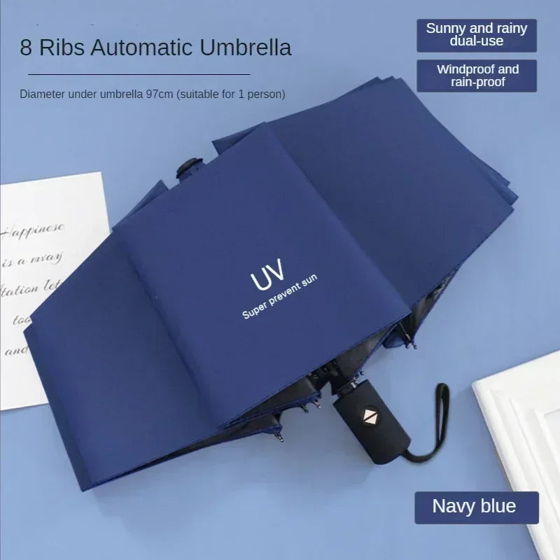 Mini Folding Automatic Umbrella Anti UV Rain Sun Umbrella Fashion Portable Windproof Light Women Men Children Parasol Umbrella - Zecs shopping