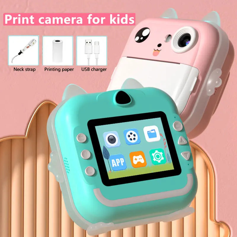 Kids Instant Print Camera P HD Mini Digital Camera with Thermal Paper Printing