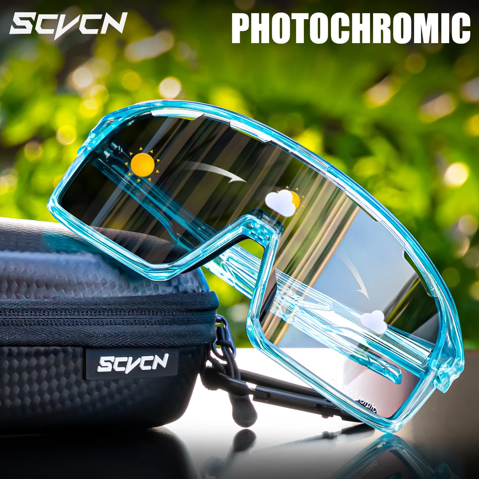 Photochromic Sports Sunglasses UV Cycling Driving & Outdoor Adventure Goggles