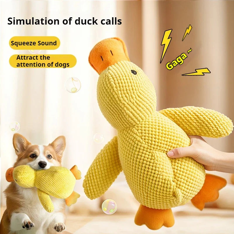 Dog toy plush companion sleeping duck bite resistant teeth grinding sound relief duck sound toy - Zecs shopping