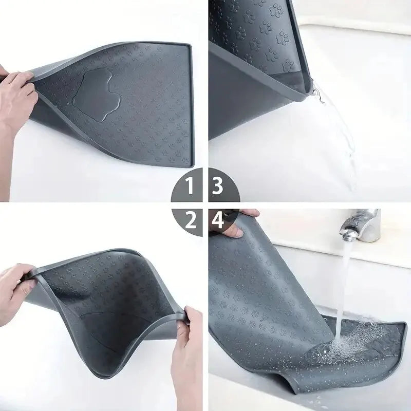 Pet Placemat Nonspill Easy to Clean Foldable Cat and Dog Feeding Mat Silicone Non-slip Waterproof Pet Mat - Zecs shopping