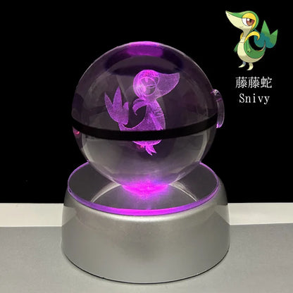 Pokemon 3D Crystal Ball LED Night Light – Pikachu, Gengar, Eevee & Mewtwo Collectible Lamp