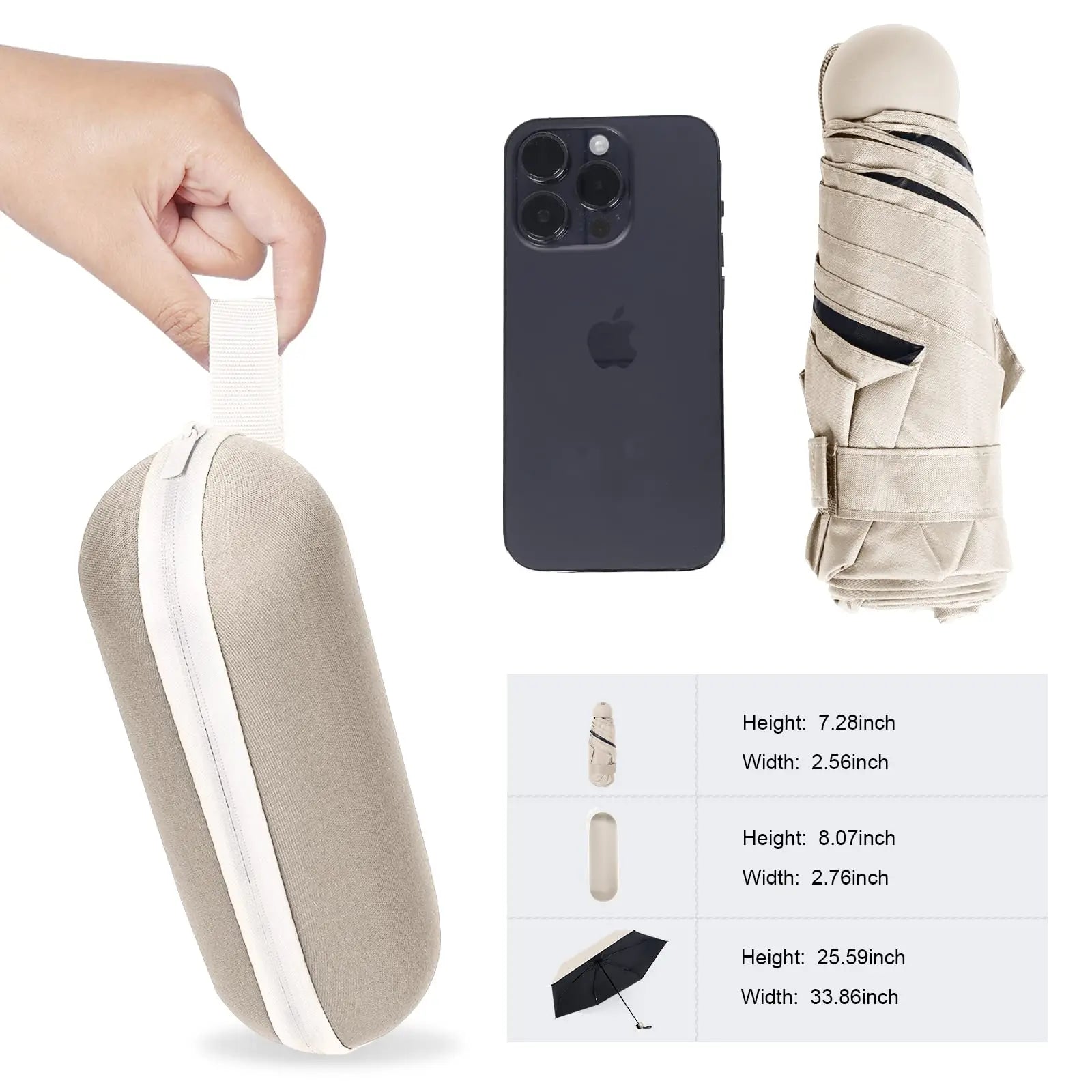 Capsule Umbrella Small and Portable Solid Color Sunshade for Women and Rain Dual Use Protection - Zecs shopping