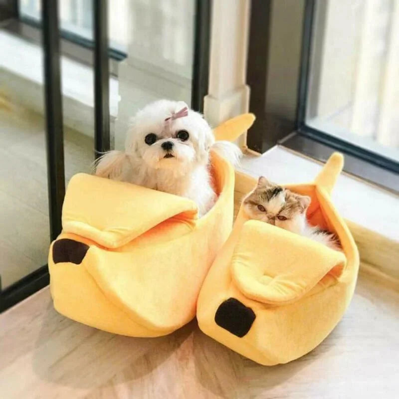 Banana Cat Bed House Funny Cute Cozy Cat Mat Beds Warm Durable Portable Pet Basket Kennel Dog Cushion Cat Supplies Multicolor - Zecs shopping