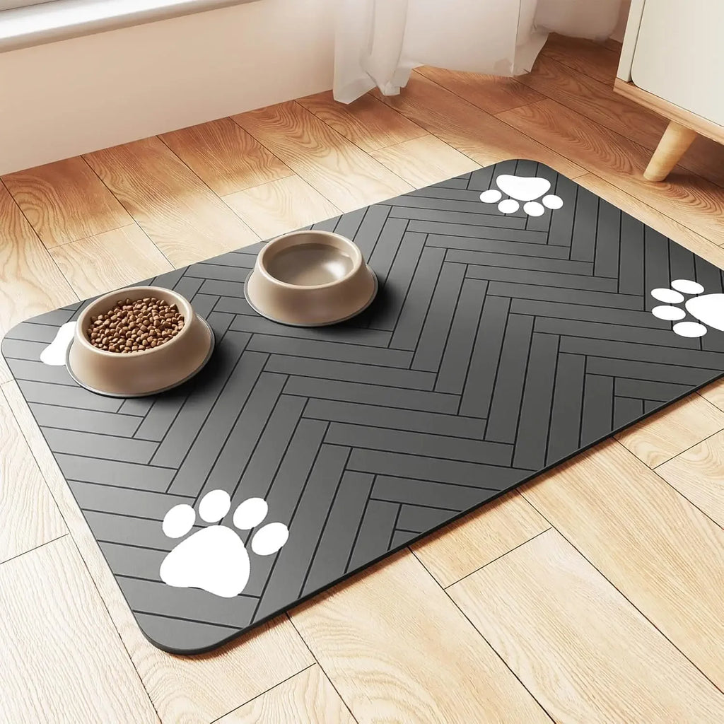 S（little kitten ）、M、L bsorbent Pet Feeding Mat, Waterproof Placemat for Dog & Cat Food & Water Bowls, Quick-Dry Rubber Backing - Zecs shopping