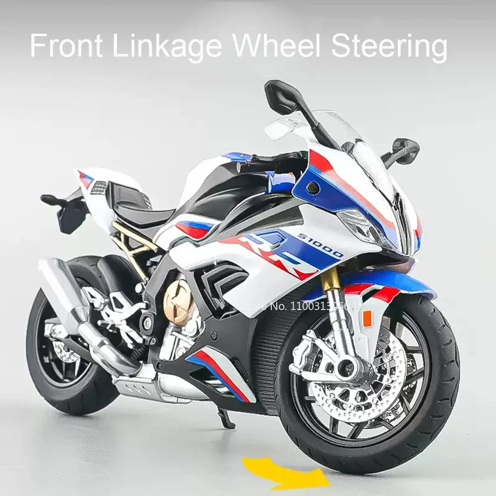 Kawasaki Ninja HR Diecast Motorcycle Alloy Miniature Model with Lights for Kids