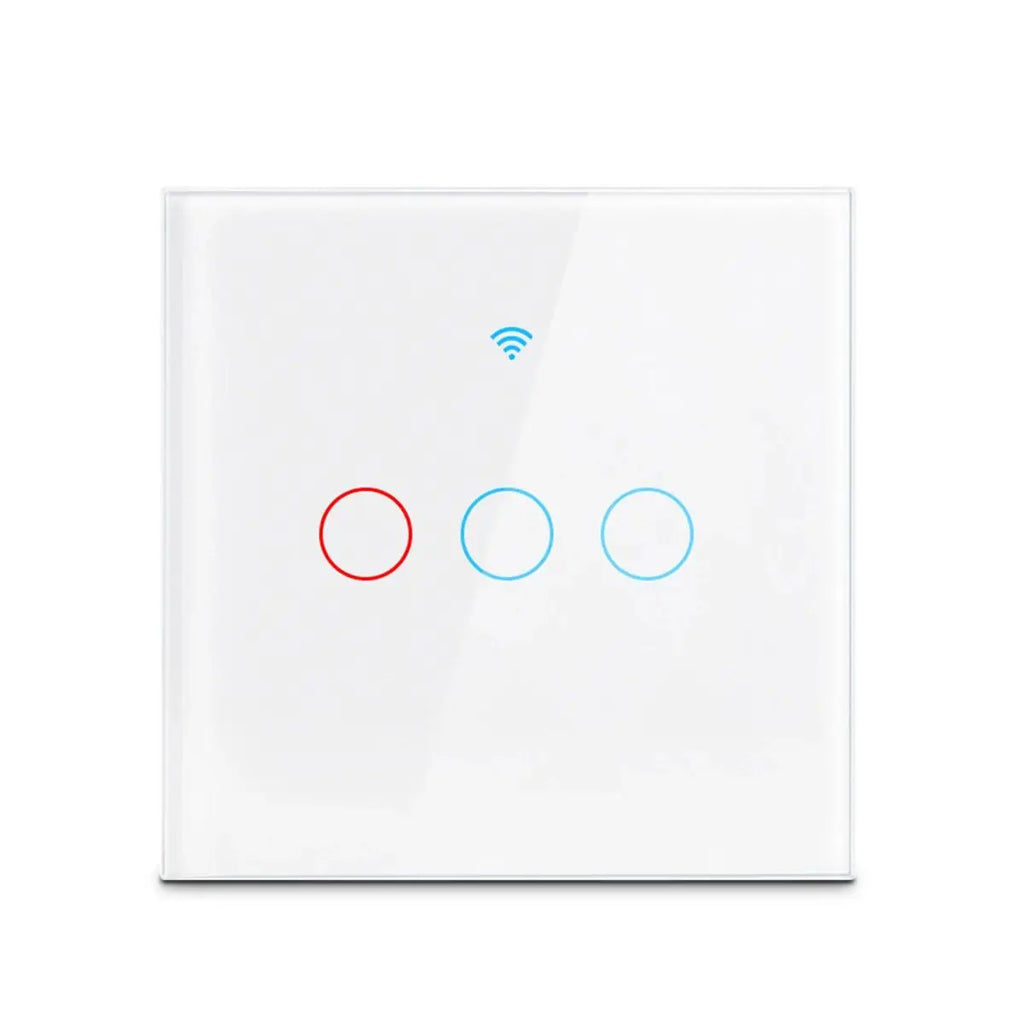 EU Tuya WiFi Smart Switch RFMhz Remote Wall Touch Sensor Lightes Switch Works With Alexa No Neutral Wire Wireless Gang