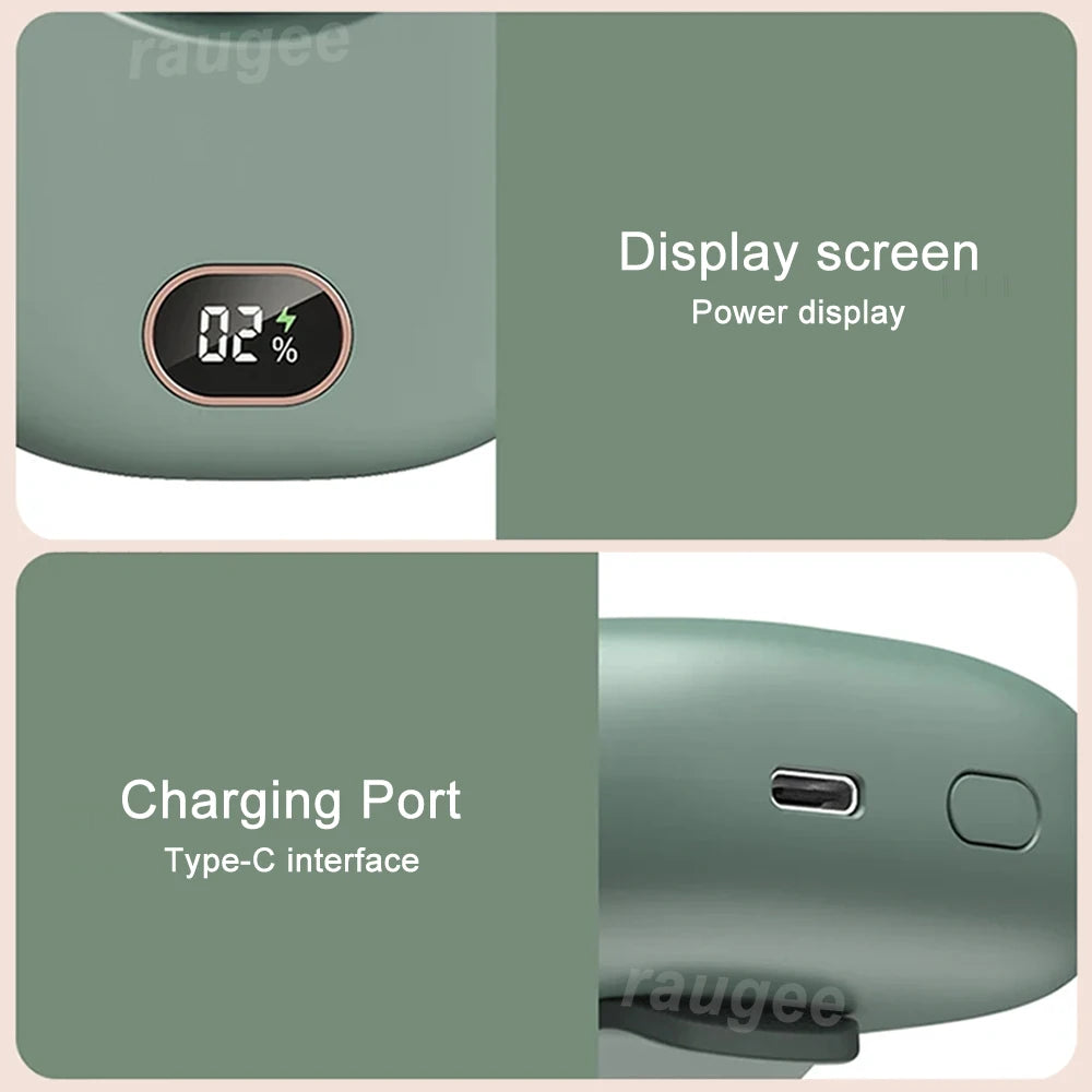 Portable Waist Fan Mini Waist Clip Fan Bladeless Portable Neck Fan USB Rechargeable Wireless Hanging Neck Fan for Outdoor Travel