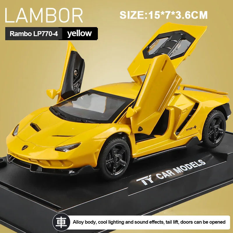 Cars Toys Auto To Scale Lambor Lp Diecast Model Cars Alloy Autos Toys Gift For Boys Pull Back Light Music Kids Car