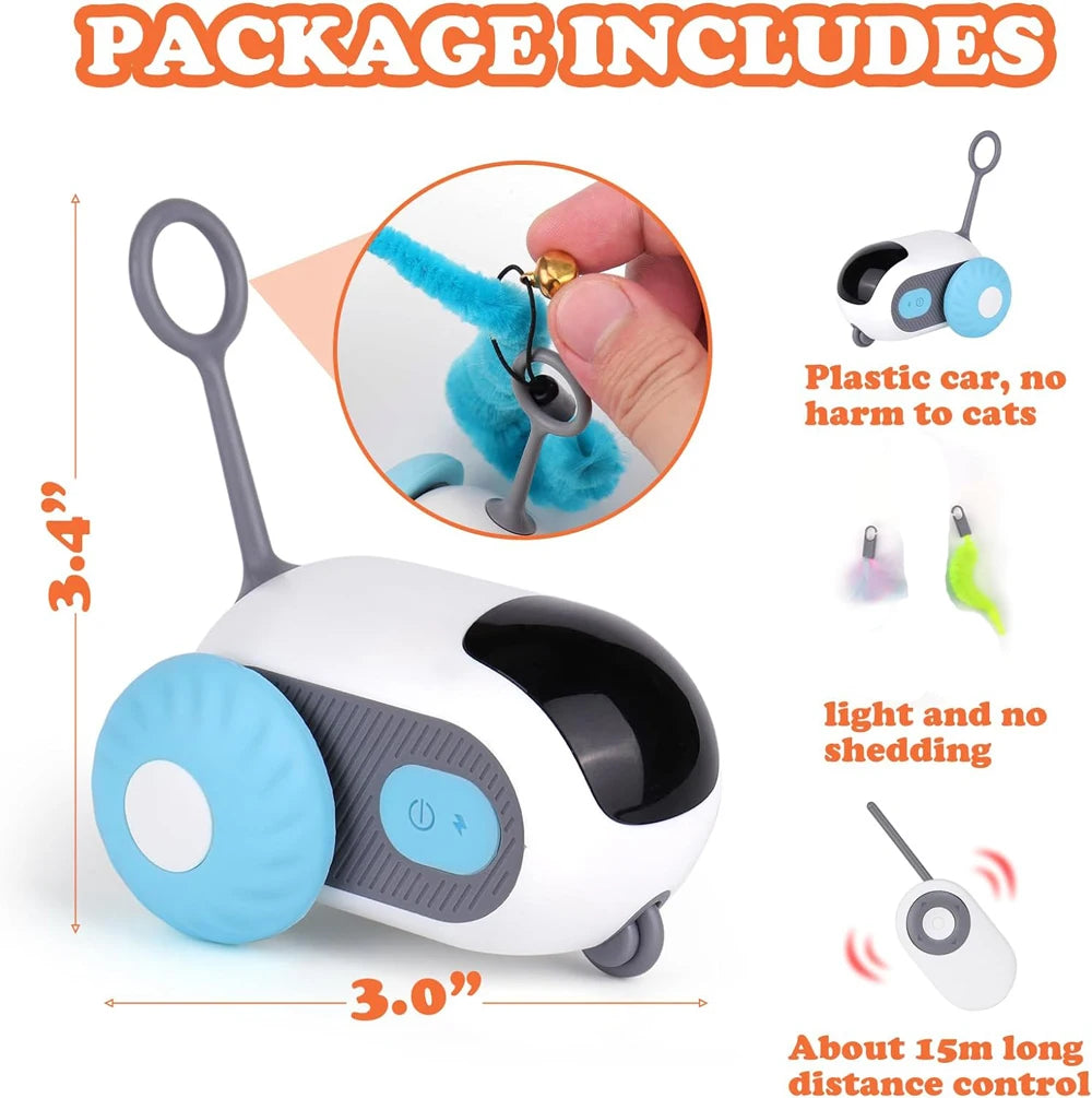 Smart Cat Toy 2 Modes Automatic Moving Remote Controlled Toy Car for Cats Dogs Interactive Playing Kitten Training Pet Supplies - Zecs shopping