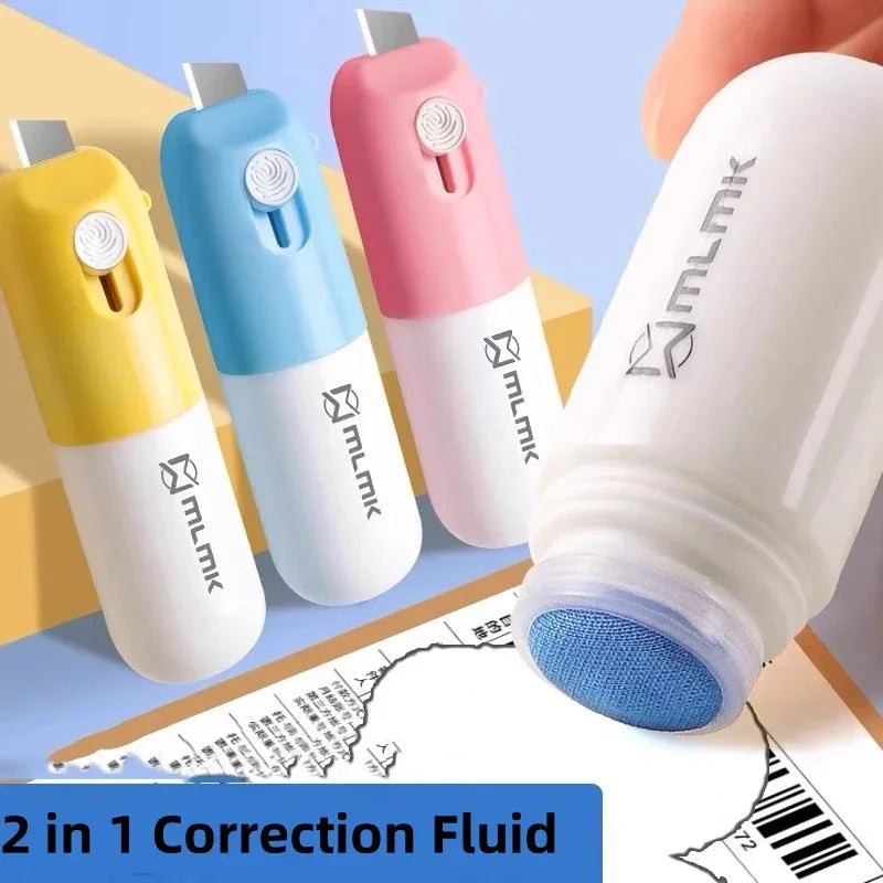 ML Thermal Paper Correction Fluid with Unboxing Knife Portable Durable Thermal Paper Data Identity Protection Fluid Eraser