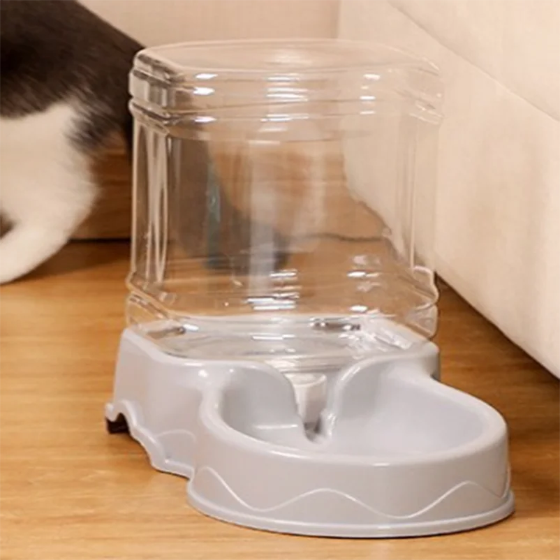 Pet automatic feeder cat drinking water bowl cat bowl dog bowl 3.8L large capacity combination grain storage barrel pet supplies - Zecs shopping