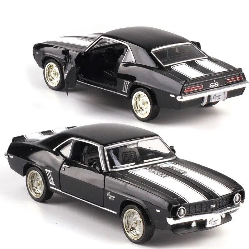 USA Vintage Alloy Car Matte Black Diecast Collectible Toy