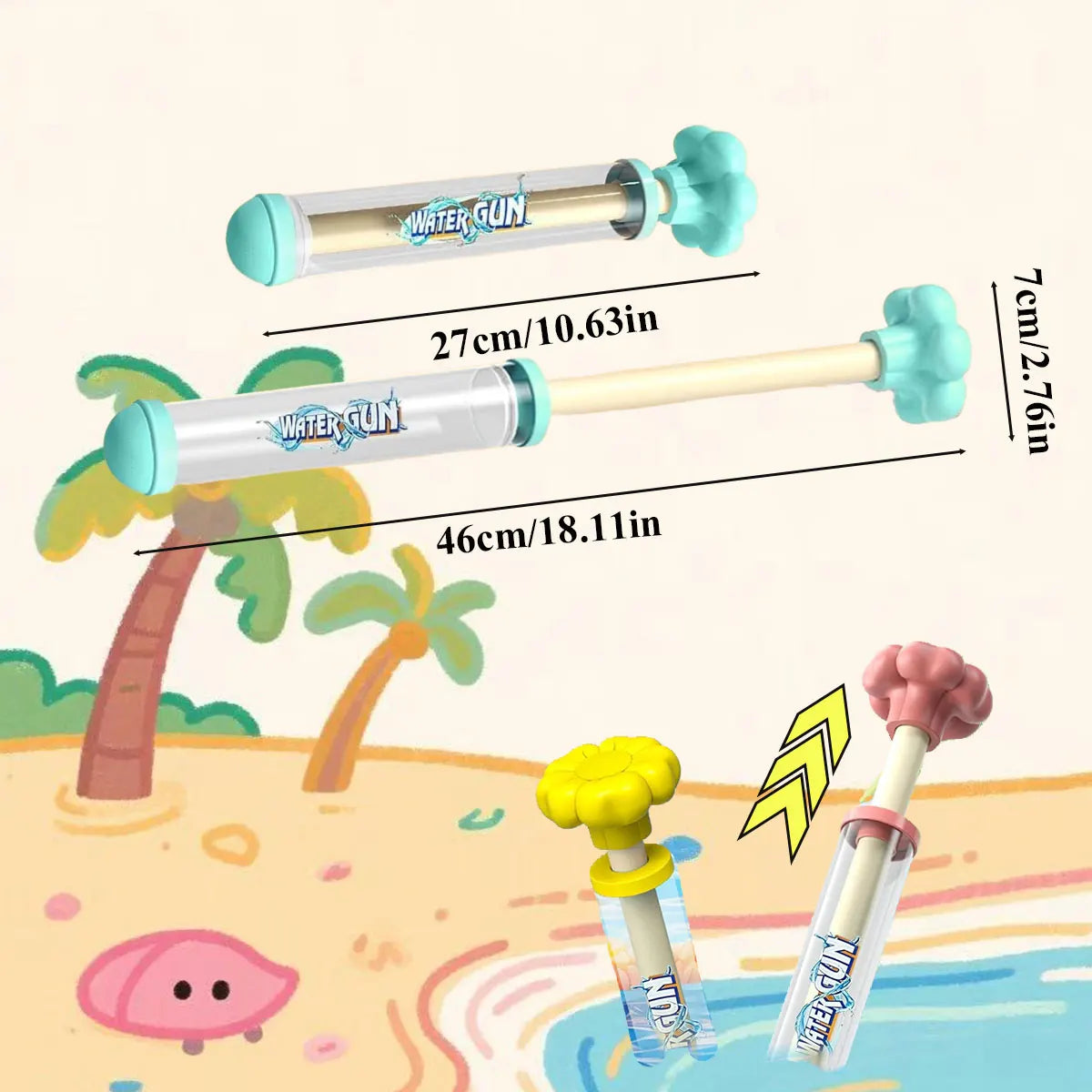 Fireworks Spray Water Toy Pull-Back Water Gun for Kids Outdoor Fun