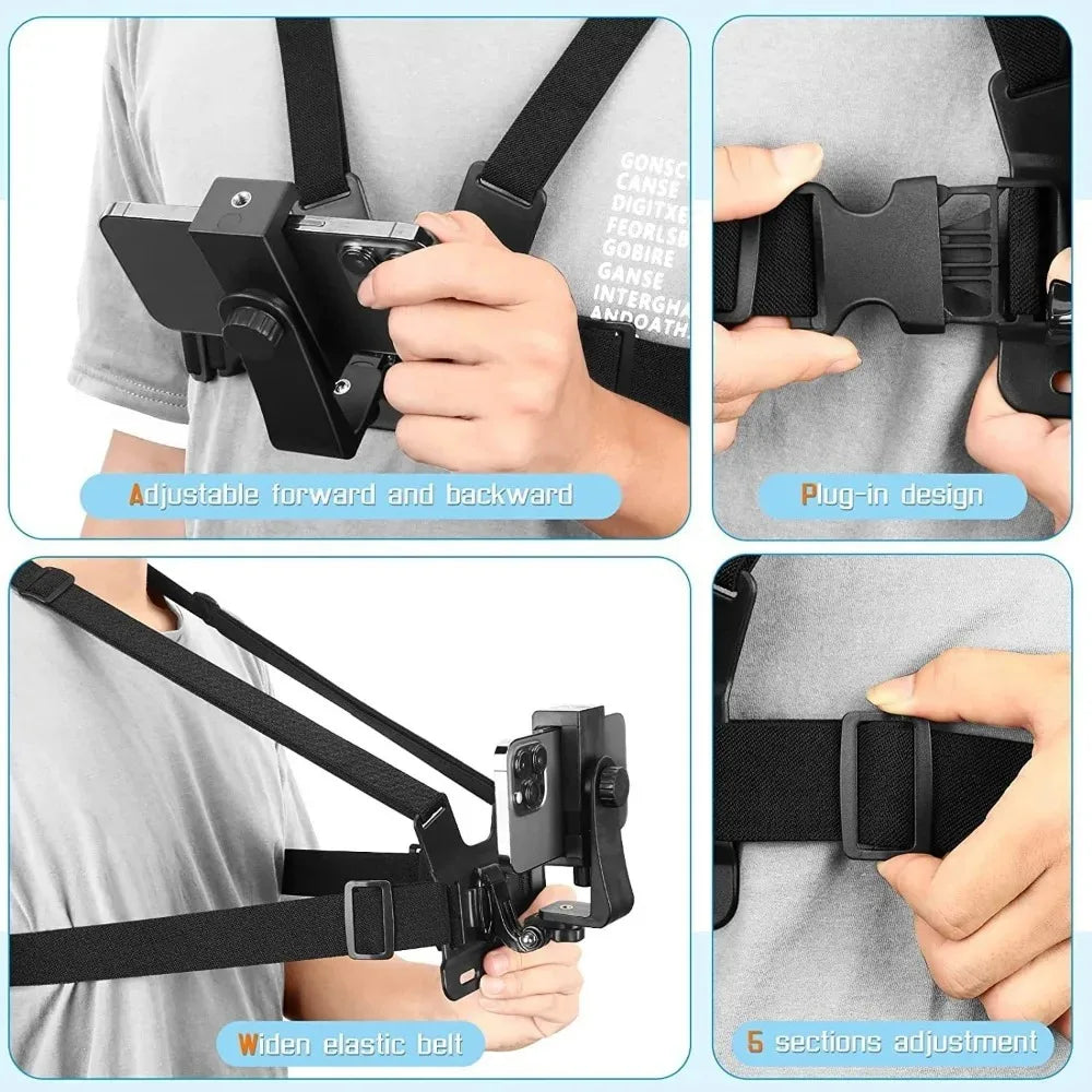 Adjustable Chest Strap Phone Holder Mobile & Sport Camera Mount Accessory