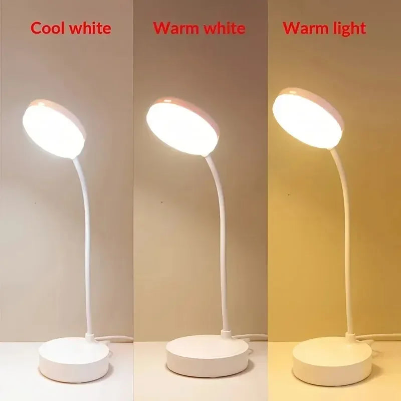 pc LED Desk Lamp With USB Charging Port Dimming Levels Touch Control White