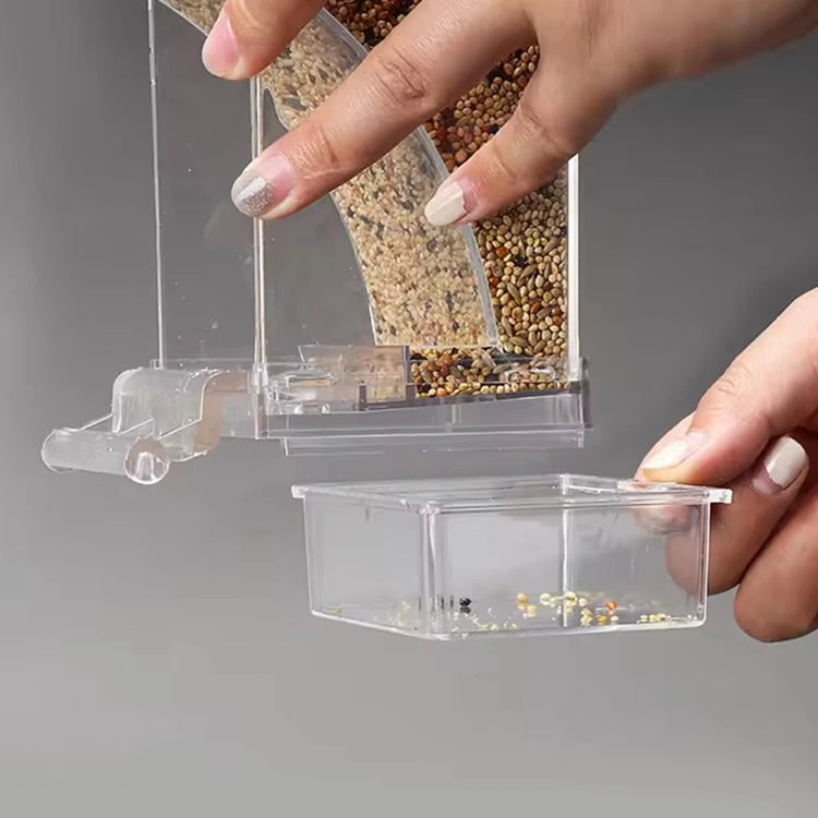 1PC Parrot Feeder Anti-Spill Transparent Bird Food Box Clear Feeding Device for Parrots Durable Bird Feeding Box - Zecs shopping
