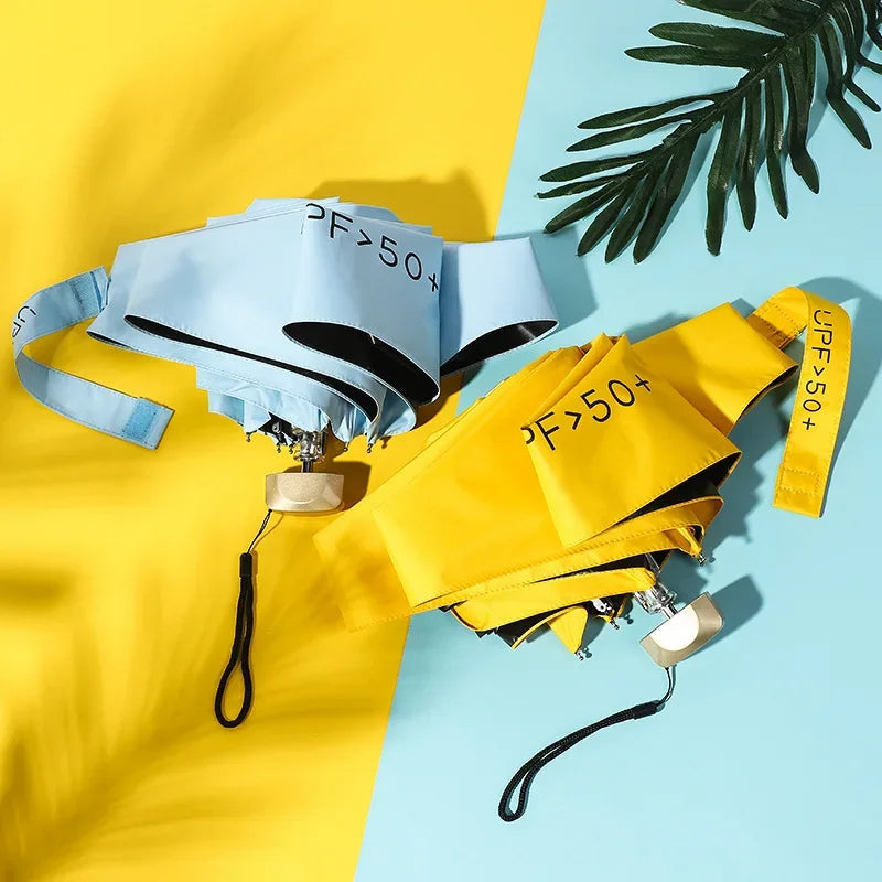 Pc Off Mini Sun Umbrella Pocket Rain Umbrella Vinyl Folding UV Ultraviolet Protection Sun Shade Pocket Parasol Capsule