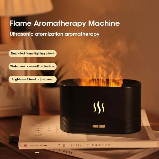 Flame Aroma Diffuser Humidifier – LED Ultrasonic Essential Oil Mist Lamp