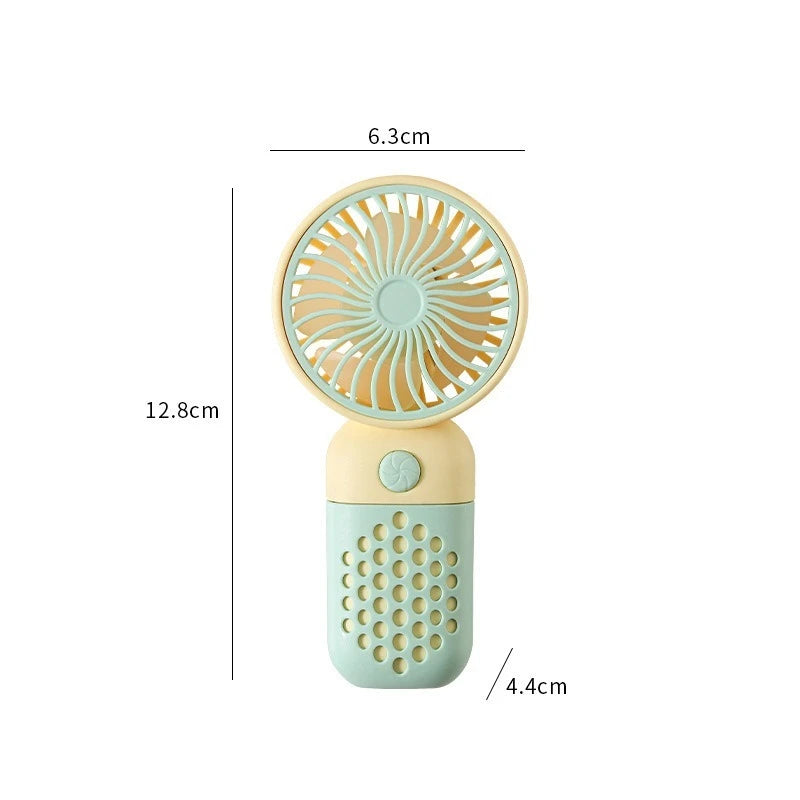 New Cartoon Cute Mini USB Handheld Charging Fan - Portable Pocket-Sized for Home Outdoor Office & Student Dorm Use