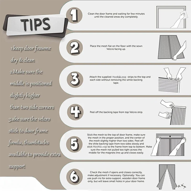 Anti-mosquito Curtain Mosquito Netss for Window Fly Screen Automatic Closing Door Household Ventilation Curtains Magnetic Net - Zecs shopping