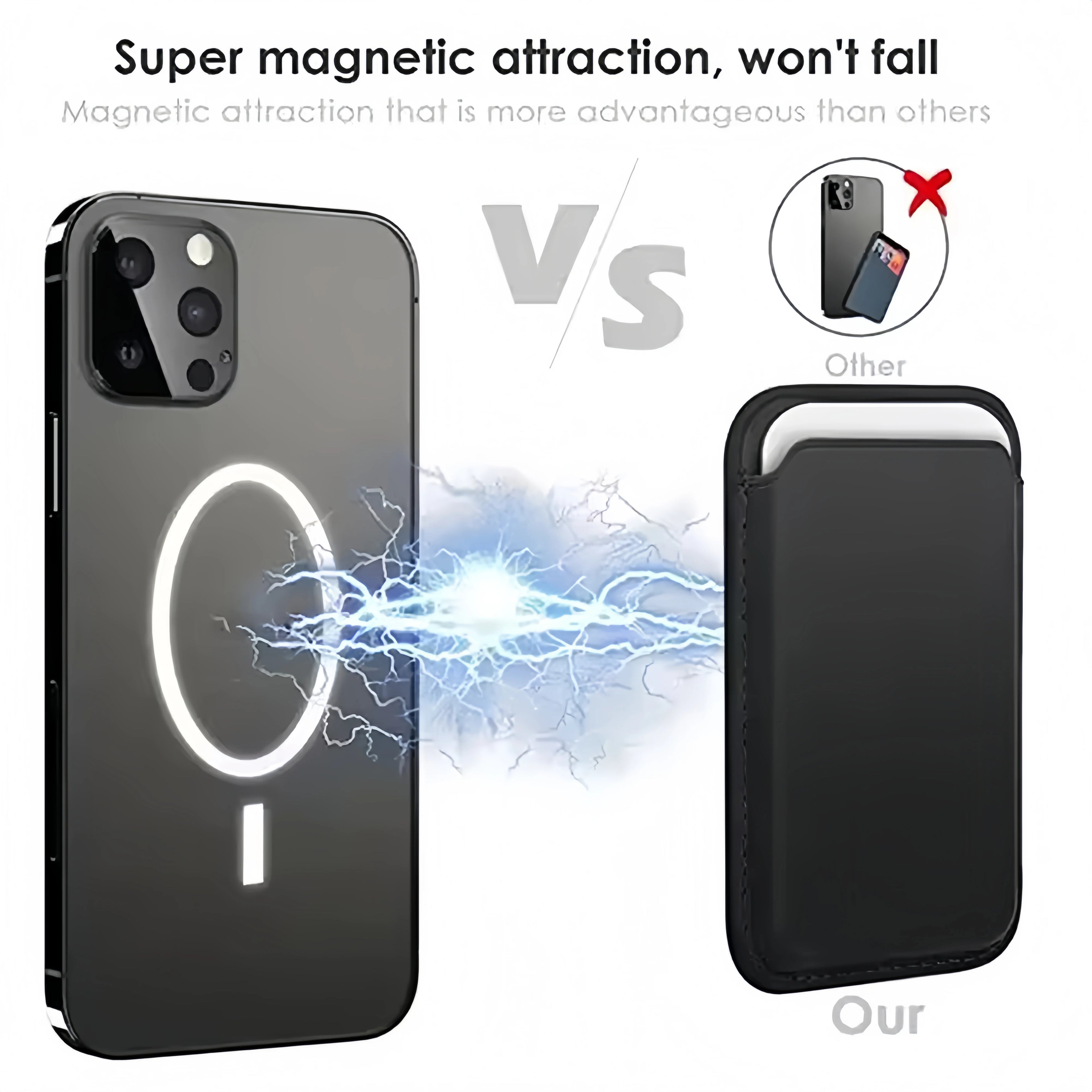 Leather Wallet Case Holder For iPhone Pro Max Magsafe Magnetic Wallet Leather Compatible For iPhone Accessories