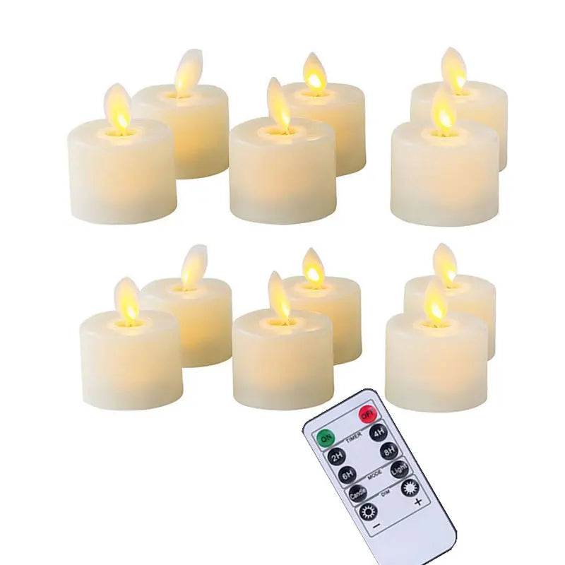 4 or 6 Flameless Moving Wick Candles With Remote Control Realistic Christmas Church Wedding Fake Electronic Candle LED Wedding - Zecs shopping
