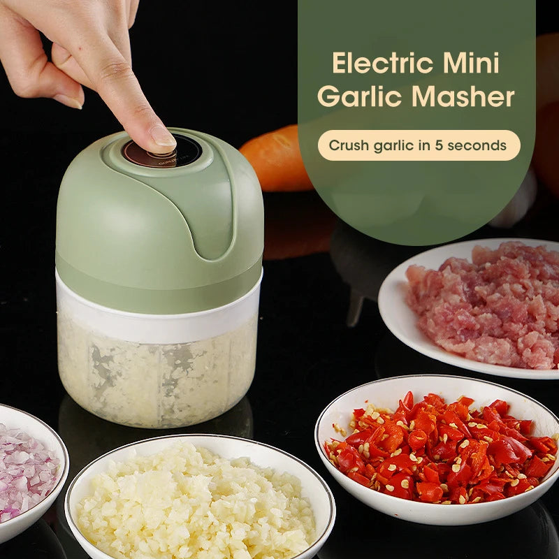 ml Garlic Masher Crusher Electric Kitchen Food Chopper USB Portable Meat Grinder Vegetable Chopper for Kitchen Gadgets