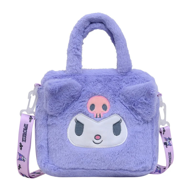 Sanrio Bag Kawaii Kuromi Cinnamoroll My Melody Cartoon Anime Plush Handbag Cosmetic Bag Travel Storage Bag Women Girl Gifts - Zecs shopping