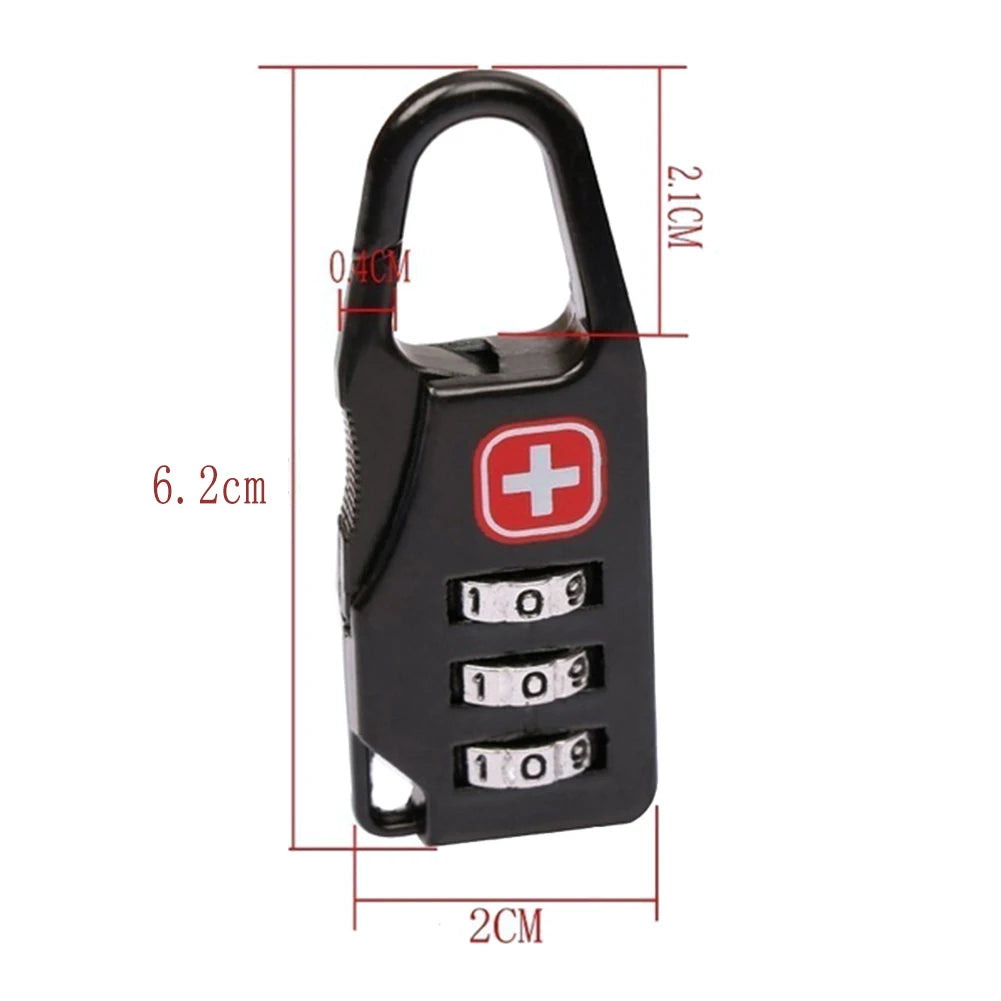 -PCS Portable Alloy Lock Padlock Outdoor Travel Luggage Zipper Backpack Handbag Safe Anti-theft Combination Code Number Lock