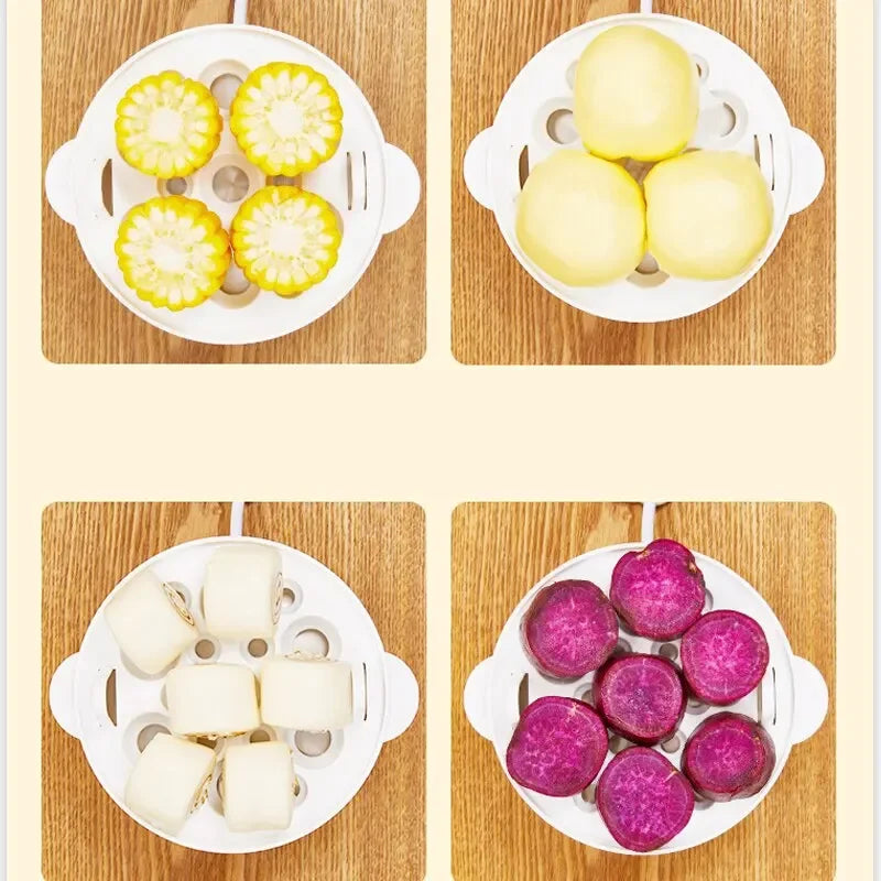 VV Multifunctional Electric Egg Boiler Double Layers Egg Cooker Mini Steamer Poacher Kitchen Cooking Breakfast Machine