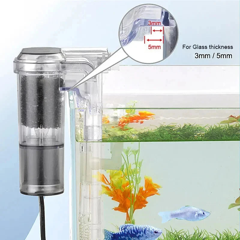 New Suspended Filter For Fish Tanks Mini Filter USB W HL Suitable For Fish Tanks Below cm Aquariums