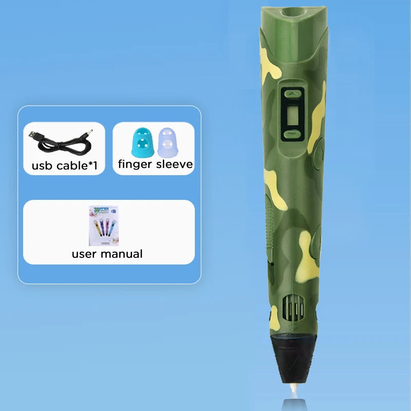 D Pen Drawing Printing Pen With LCD Screen Compatible PLA Filament Toys Safe Paiting for Children DIY Christmas Birthday Gift