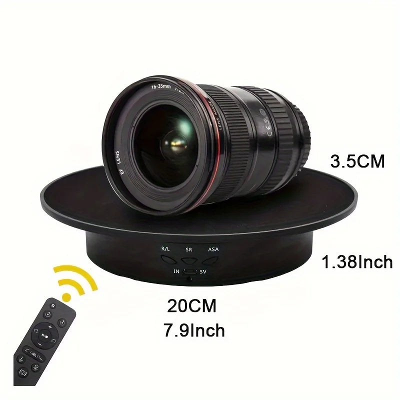 Speeds Electric Rotating Display Stand Mirror Degree Turntable Jewelry Holder BatteryUSB Power for Photography Shooting