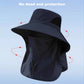Summer UV Protection Fishing Hat – Wide Brim Neck Flap Sun Hat for Hiking & Camping