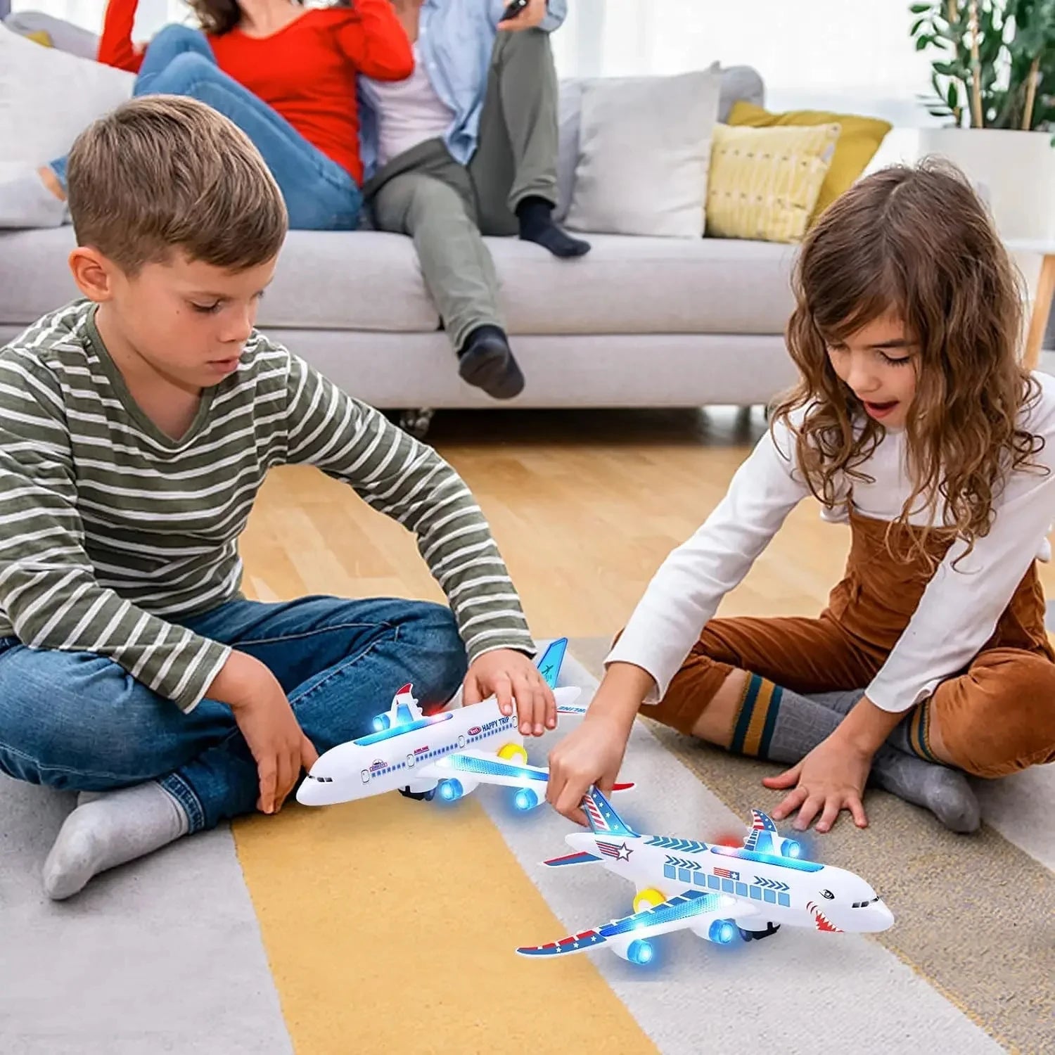 Electronic Music Airplane Rotating Autopilot Toy for Kids