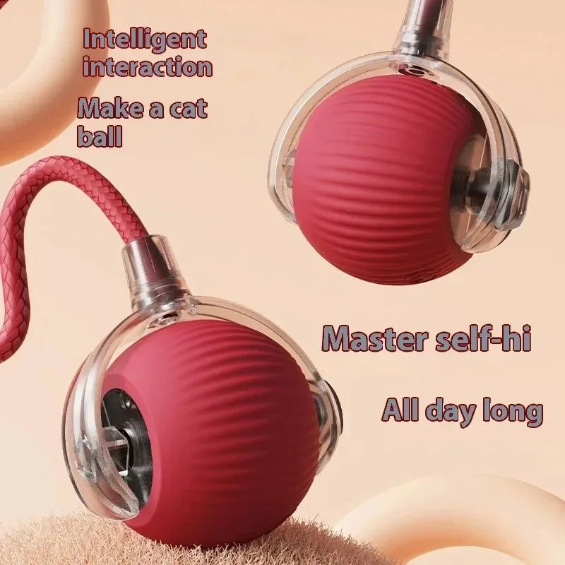 Smart Cat Toys Automatic Rolling Ball Fake Tail Rechargeable Electric Pet Interactive Toy Dog Cat Training Imitate Mouse Tail - Zecs shopping