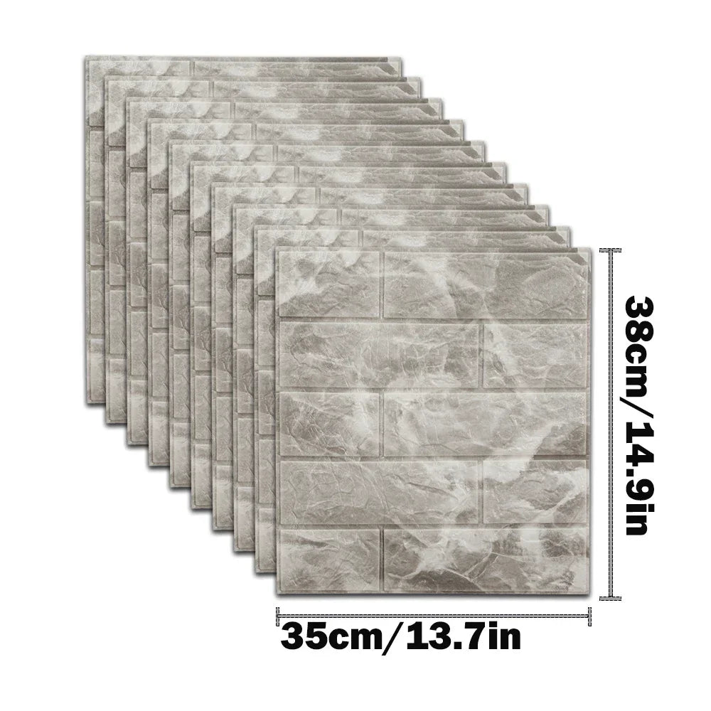 pcs Self Adhesive Decor D Foam Wall Stickers Pane Room Waterproof peel and stick Brick Wallpaper for Interior Decoration